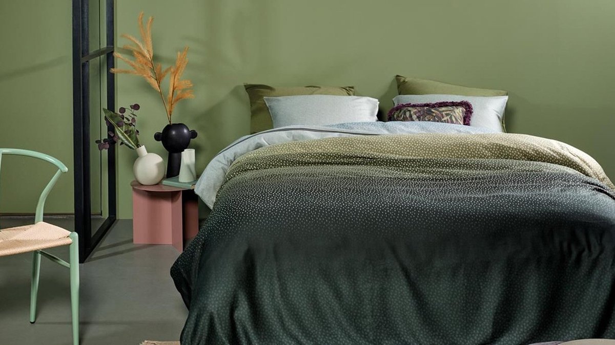 Beddinghouse Ingmar Dekbedovertrek - Groen - 260 x 200/220 cm + 2x 60 x 70 cm