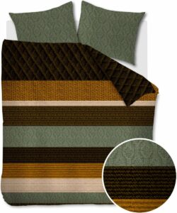Beddinghouse Lowie Dekbedovertrek - Olijfgroen - 200 x 200/220 cm + 2x 60 x 70 cm