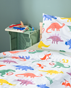 HEMA Kinder Dekbedovertrek Zacht Katoen 140x200 Dino (multi)
