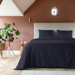 Dekbedovertrek Egyptisch Katoen Uni - Lits-Jumeaux (240x220 cm) - Antraciet Percale katoen Egyptisch Katoen - Dessin: Effen, Luxe - Presence -