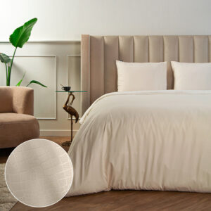 Dekbedovertrek Embossed Snake - Tweepersoons (200x220 cm) - Wit Microvezel - Dessin: Effen - Fresh & Co - Dekbed-Discounter.nl