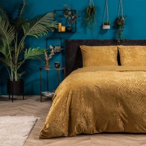 Dekbedovertrek Mink Zebra - Lits-Jumeaux (240x220 cm) - Geel & Goud Microvezel - Dessin: Dieren - Fresh & Co - Dekbed-Discounter.nl