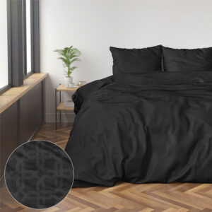 Dekbedovertrek Nika - Lits-Jumeaux (240x220 cm) - Zwart Microvezel - Dessin: Effen - Zensation - Dekbed-Discounter.nl