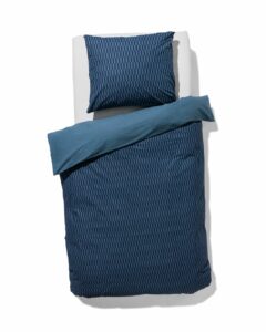 HEMA Dekbedovertrek 140x200/220 Zacht Katoen Blokjes Blauw (blauw)