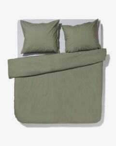HEMA Dekbedovertrek 200x200 Hotel Katoen Percal Groen (legergroen)