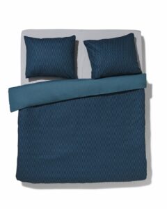 HEMA Dekbedovertrek 200x200/220 Zacht Katoen Blokjes Blauw (blauw)