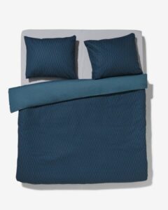 HEMA Dekbedovertrek 200x200/220 Zacht Katoen Blokjes Blauw (blauw)
