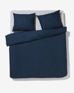 HEMA Dekbedovertrek - 240 X 220 - Zacht Katoen - Donkerblauw (donkerblauw)
