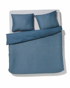 HEMA Dekbedovertrek 240x200/220 Zacht Katoen Structuur Blauw (blauw)