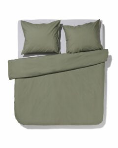 HEMA Dekbedovertrek 240x220 Hotel Katoen Percal Groen (legergroen)