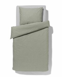 HEMA Dekbedovertrek Chambray Katoen Lichtgroen 140x200/220 (groen)