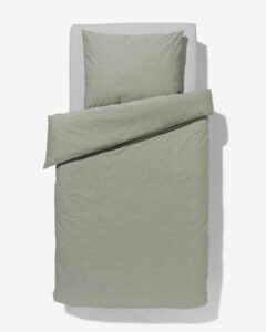 HEMA Dekbedovertrek Chambray Katoen Lichtgroen 140x200/220 (groen)