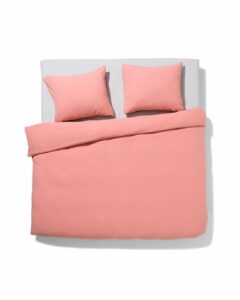 HEMA Dekbedovertrek Katoen Mousseline 200x200/220 Roze (roze)