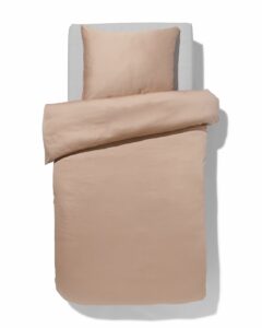 HEMA Dekbedovertrek Katoensatijn 140x220 Taupe (taupe)