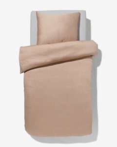 HEMA Dekbedovertrek Katoensatijn 140x220 Taupe (taupe)