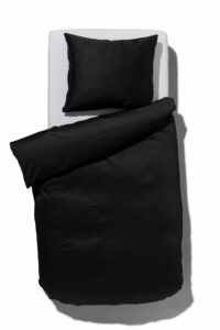 HEMA Dekbedovertrek Katoensatijn 140x220 Zwart (zwart)