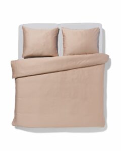 HEMA Dekbedovertrek Katoensatijn 200x220 Taupe (taupe)