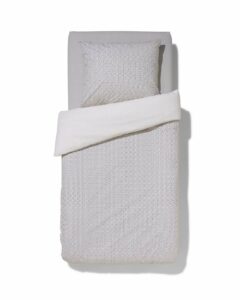 HEMA Dekbedovertrek - Zacht Katoen - 140 X 200/220 Cm - Wit Stip (wit)