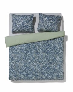 HEMA Dekbedovertrek - Zacht Katoen - 200x200/220 - Gevlekt Groen (blauw)