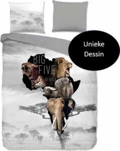Hoogwaardige Katoen Tweepersoons Dekbedovertrek Africa | 200x200/220 | Fijn Geweven | Ademend En Zacht
