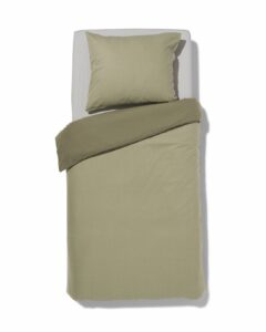HEMA Dekbedovertrek Flanel 140x200/220 Melange Groen (groen)