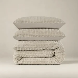 Dekbedovertrek Teddy - Eenpersoons (140x220 cm) - Taupe & Antraciet Microvezel - Dessin: Effen - Sleeptime Glamour - Dekbed-Discounter.nl