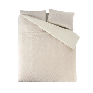 Dekbedovertrek Teddy - Lits-Jumeaux (240x220 cm) - Creme Microvezel - Dessin: Patroon, Luxe - Sleeptime - Dekbed-Discounter.nl
