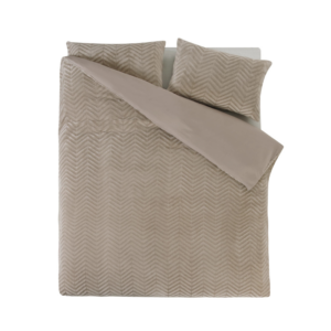 Dekbedovertrek Teddy - Tweepersoons (200x220 cm) - Taupe Microvezel - Dessin: Patroon, Luxe - Sleeptime - Dekbed-Discounter.nl