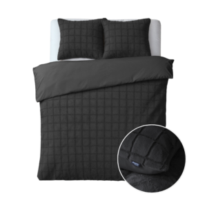Dekbedovertrek Faux Fur - Eenpersoons (140x200 cm) - Zwart & Groen & Taupe & Beige Microvezel - Dessin: - Sleeptime - Dekbed-Discounter.nl