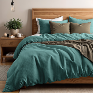 Dekbedovertrek Percale - Tweepersoons (200x200 cm) - Taupe Percale katoen - Dessin: Luxe, Wafel - Primaviera Deluxe - Dekbed-Discounter.nl