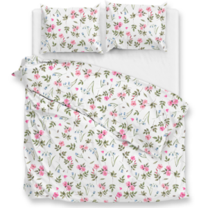 Dekbedovertrek Sierra - Tweepersoons (200x200 cm) - Wit Katoen - Dessin: Bloemen - Zo!Home - Dekbed-Discounter.nl