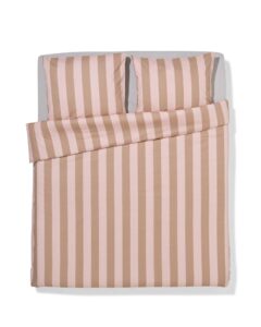HEMA Dekbedovertrek 240x220cm Zacht Katoen Strepen Roze (lichtroze)