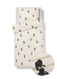Dekbedovertrek Met print Beige – katoen – 140 x 200 / 140 x 220