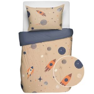 Kinder dekbedovertrek Meerkleurig – Katoen – 140 x 200