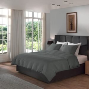 Dekbedovertrek Effen – Grijs – Percale katoen – 260 x 200