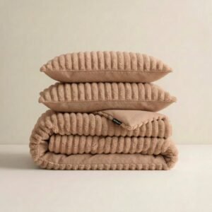 Dekbedovertrek Gestreept – Roze – Microvezel/Teddy – 200 x 200