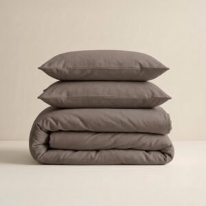 Dekbedovertrek Effen – Taupe – Flanel – 140 x 200
