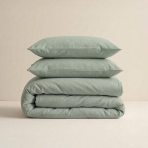 Dekbedovertrek Effen – Groen – Flanel – 140 x 200